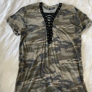 Dress with front tie detailing